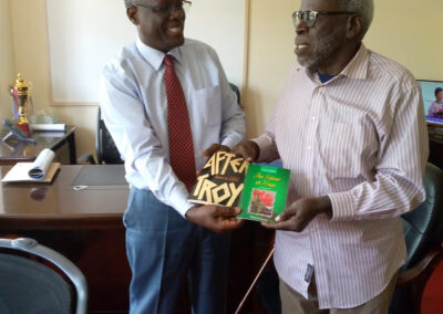 Prof Taban Lo Liyong with Registrar for Univ. Of Nairobi