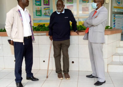 Prof Taban Lo Liyong with the M.D and Senior Editor of Kenya Literature Bureau