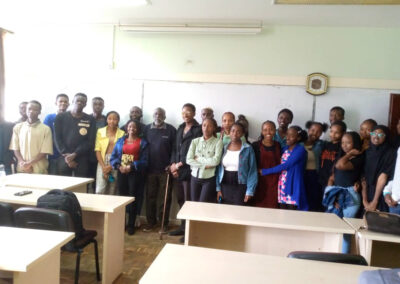 Prof. Taban Lo Liyong with students at Univ. Of Nairobi