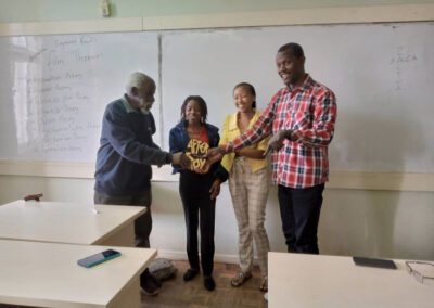 Prof. Taban Lo Liyong with students at Univ. Of Nairobi